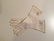 Vtg Ladies Formal/wedding Beaded Pearl Long Gloves Sz 6-7