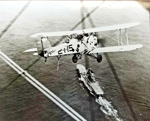 T4M-1 & USS Saratoga VTG Photograph Naval Aviation 75th Anniversary USA 8x10