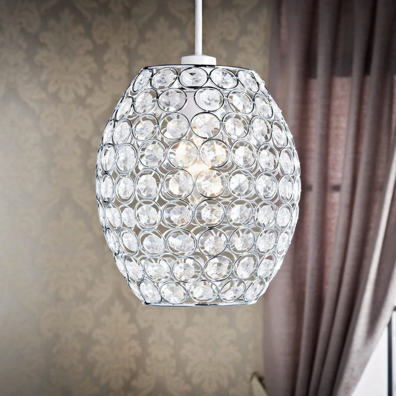 Clear gems with silver wire Verona Oval Pendant Light Shade . eBay