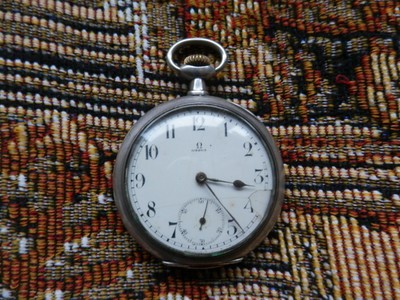 Vintage Omega Solid silver pocket watch 