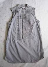 Steven Alan x UNIQLO Light Blue Micro Stripe Sleeveless Pintuck Shirt Size S