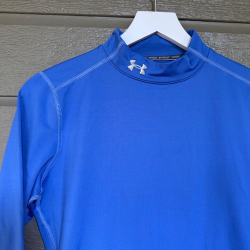 Camisa Under Armour ajustada capa base Cold Gear cuello falso para hombre grande azul - Imagen 2 de 8
