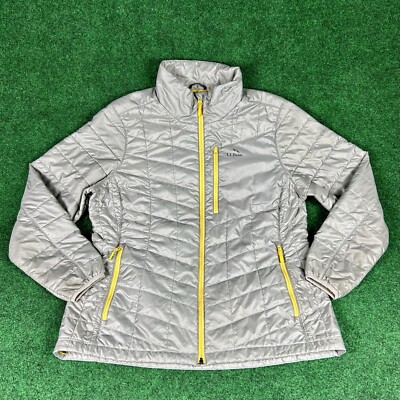 LL Bean PrimaLoft Packaway Hooded Puffer Jacket Women Large