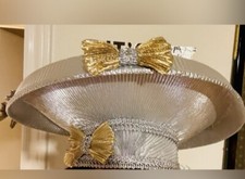 Kentucky Derby/Dress Up Silver And Gold Hat. A Stunning Rare Beauty