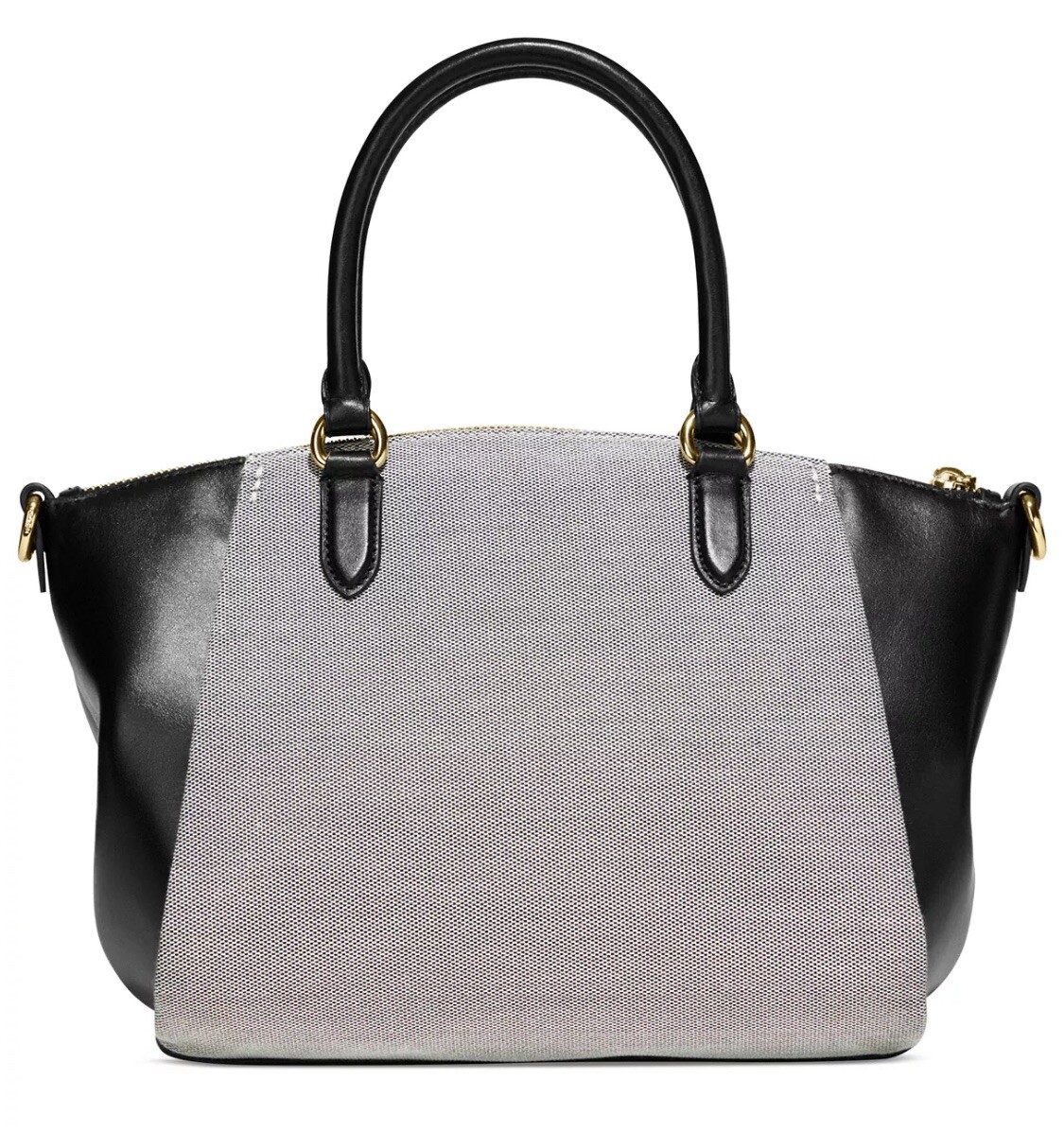 NWT Coach Elise Badge Jacquard Satchel Crossbody Bag In Salt Black
