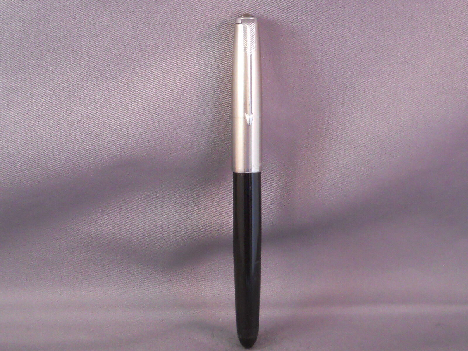 Parker Vintage 51 Black Chrome Cap Fountain Pen ---working--medium  point Verrassende unieke waarde, nieuwe baan