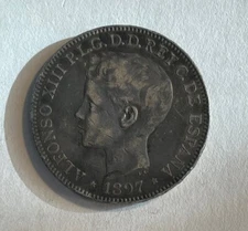 Philippines - 1897 Large Silver Peso - Very Popular