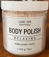 NEW Luxe Spa Essentials Body Polish Scrub Himalayan Rose Home Body Company 16 oz