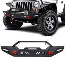 Steel Front Bumper For 2007-2018 Jeep Wrangler Jk W D-rings Fog Light Holes