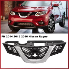 For 2014 2015 2016 Rogue Front Bumper Upper Grille Black & Chrome Grill OEM