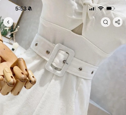 Girls Romper Strappy Sleeveless Button Tie Front Jumpsuit - Picture 3 of 8