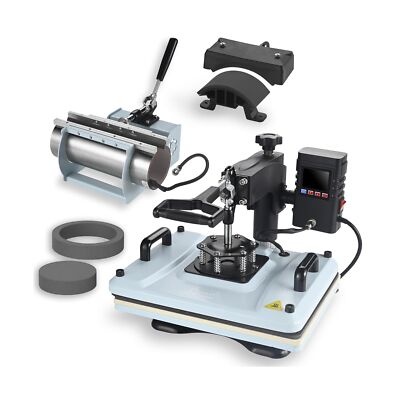 PlanetFlame Heat Press Machine 12x15 Inch, 360° Swing Away 5 in 1 Heat Tran