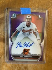 2023 Bowman Chrome Draft Mac Horvath Bowman 1st Purple AUTO #91/150 ORIOLES