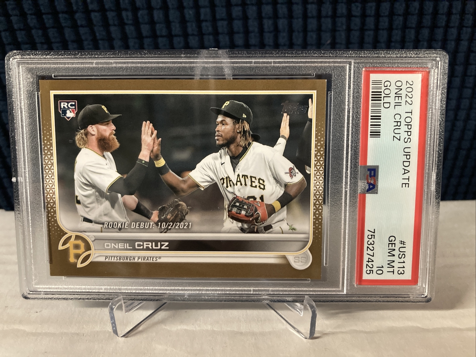 2022 Topps Update Oneil Cruz RC Rookie Debut Gold/2022 PSA 10 #US113 Pirates