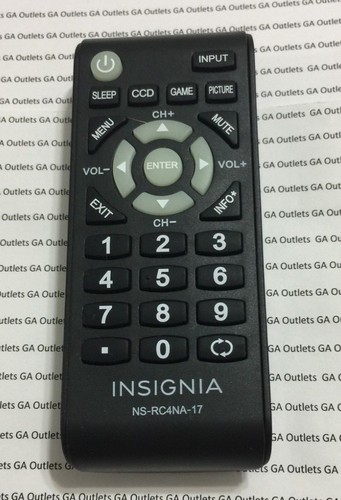 Replacement Remote Control For Insignia TV Models NS-RC4NA-17 Compatible TVs