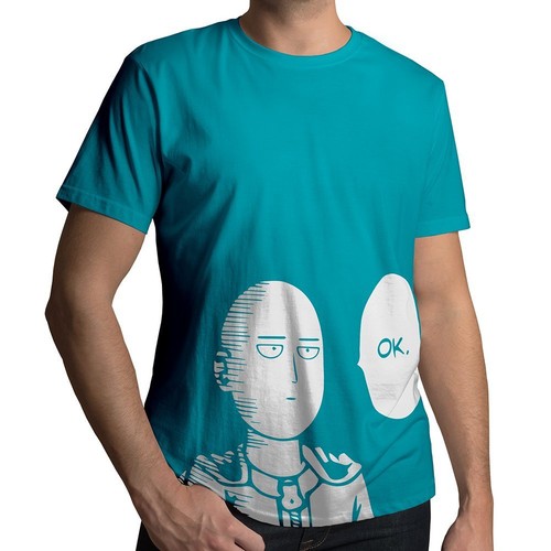 One-Punch Man Saitama Anime Mens/Unisex Crew Neck Tee Shirt Print Cotton T-Shirt - Picture 13 of 23