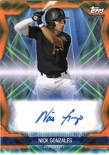 2021 Topps Pro Debut Nick Gonzales Prospect Orange Cornerstones Auto #08/25