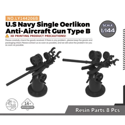 1/144 Model Upgrade Parts U.S Navy Single Oerlikon Anti-Aircraft Gun Type B