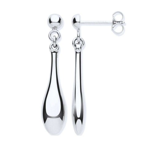 9K Gold TearDrop Earrings. Yellow Gold & White Gold Hollow Dangle. Free Shipping - Picture 11 of 11