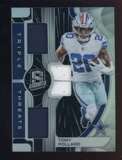 2023 Spectra Triple Threats Hyper Tony Pollard Cowboys Triple Patch 43/75