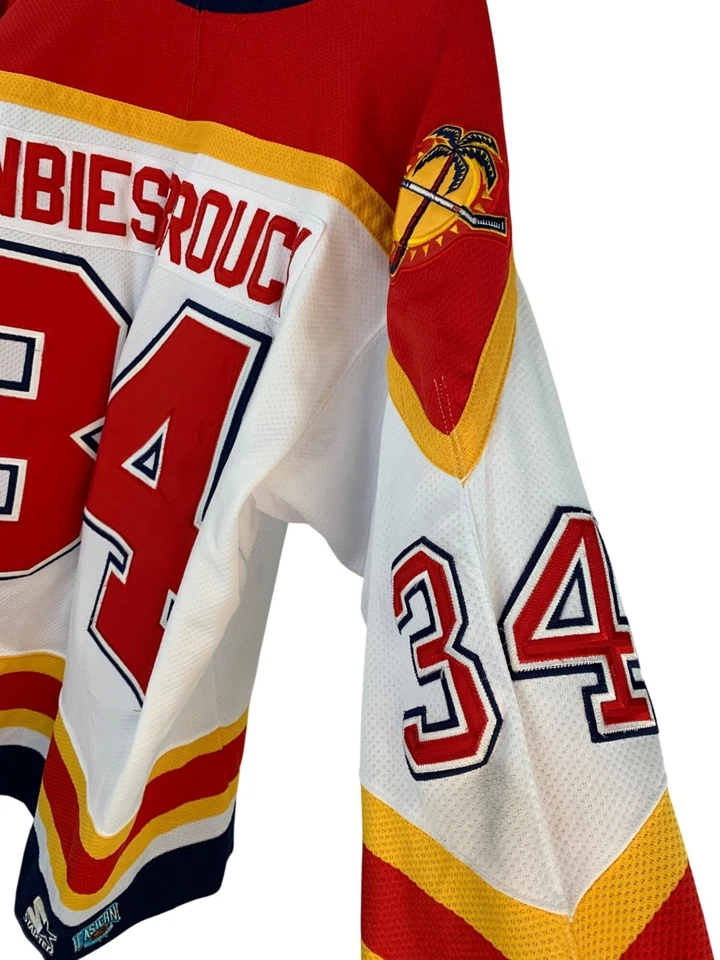 VTG NHL Florida Panthers Jersey Vanbiesbrouck #34 Authentic Starter XL RD10595 - Image 3 of 4