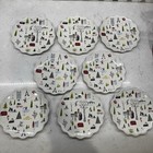 Opalhouse Stoneware Set Of 8 Scalloped Edge Winter Scenes Appetizer Plates 6"