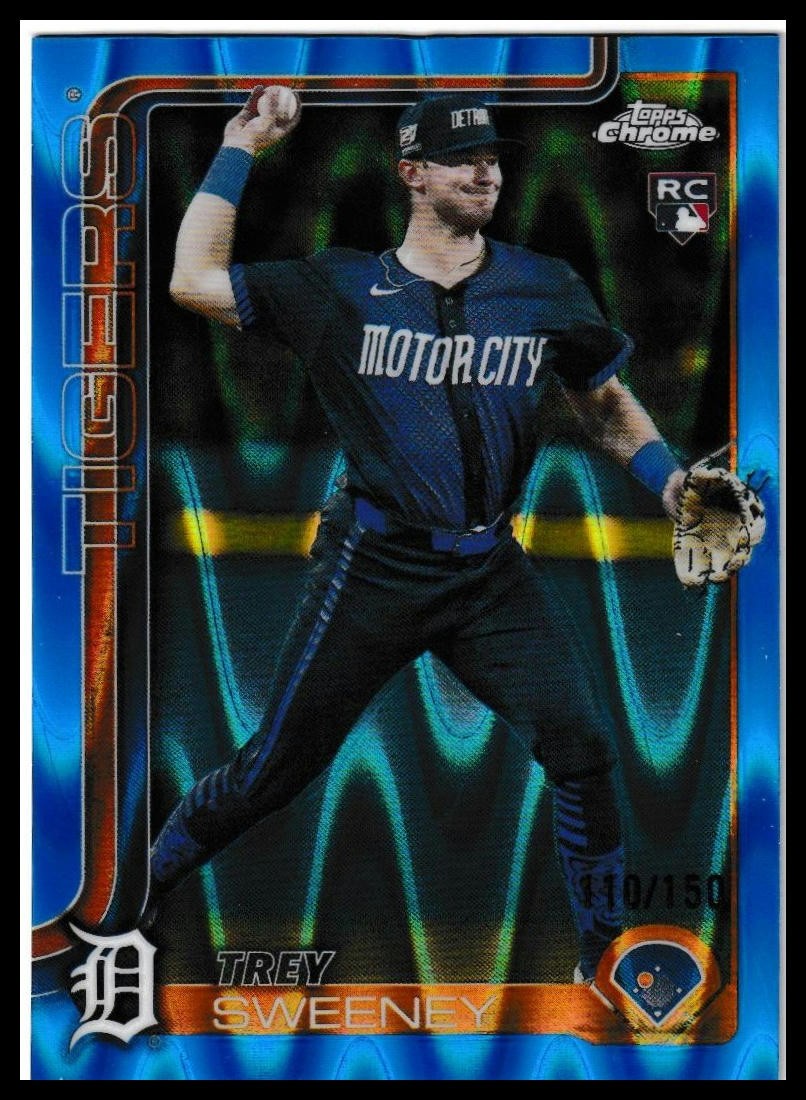 2025 Topps Chrome #6 Trey Sweeney Blue Raywave Refractor /150