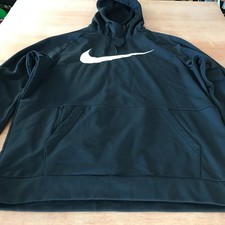Nike Therma Fit Hoodie Sweatshirt Men XL Black Zip Pocket Training Athleisure