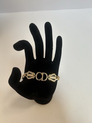 Gold Plissee 14K funkelnde Strass Schleife Armband