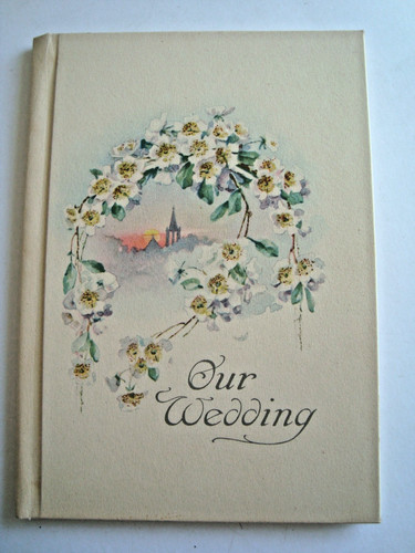 VINTAGE 1928 Wedding Guest Book w Box ~ Gibson & Co. ~ NYC ~ 1 Page Written In