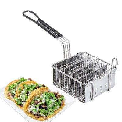 4 Shells Taco Fryer Basket Stainless Steel Taco Fryer Holds Kitchen Deep Fry ...