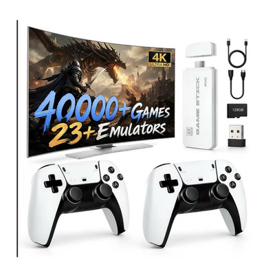 40000+ Games Stick M15 4K HDMI Microconsole 128GB Plug & Play 2.4G Wireless 