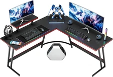 L Shaped Gaming Desk Computer Corner Desk PC Gaming Desk Table with Larg
