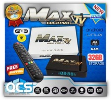 MaxTV Gold PRO 25 Max TV 4K Quad Core 64 Bit 2025-2026 + VOICE REMOTE CONTROL