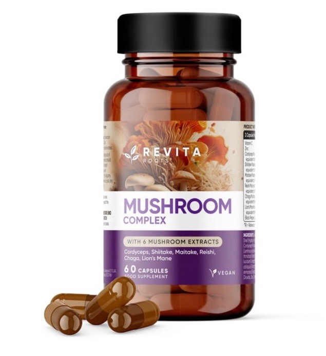 NEW REVITA Vegan Mushroom Complex 6 Mushroom Extracts 60 Capsules EXP 05/2027