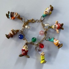Vintage Snow White  The Seven Dwarfs Children  s Bracelet and Necklace Set