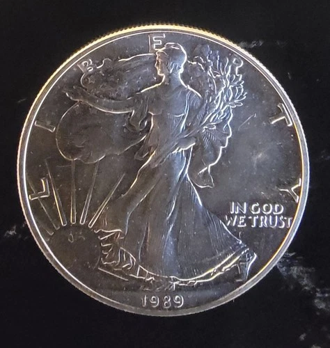 1989 American Eagle Toned Walking Liberty Bullion Vtg-0.999 Silver 1 Oz Coin 2j