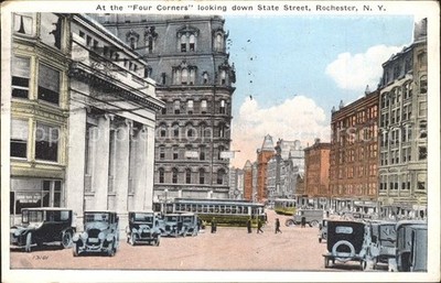 Rochester New York At Four Corners looking down State Street