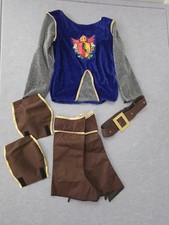 Kids Medieval Knight Costume Sz L Shirt Belt Boot Covers Wrist Covers Halloween