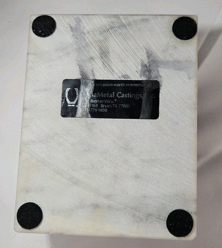 SHSU Sam Houston State University VINTAGE Paper Weight - BRONZE & MARBLE - Picture 3 of 4