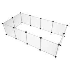 Small Animal Playpen Translucent Plastic Panel Pet Fence Cage 56 x 28 x 14 in