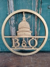 railroad B&O sign badge plaque aluminum 15.5