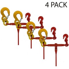 4 x 10-13mm Ratchet Loadbinder Fitted with Safety Sling Hook dwang trailer truck