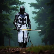 Black Templar Knight Costume Medieval Crusader Knight Full Body Armor Suit