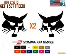 BOBCAT Logo Vinyl decal 2 PACK Skid Steers Excavators Implements Made In USA