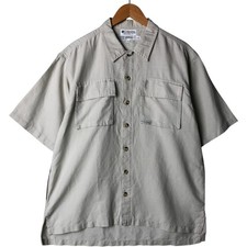 Vintage Columbia Short Sleeve Ramie and Cotton Box Shirt from the 1990'S-200...