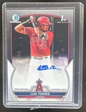2023 Bowman Chrome Luis Torres Auto Autograph 1st Prospect #CPA-LT Angels