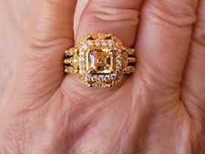 2.28 Ct Morganite  Ring 925 Silver / Rose Gold Sz 7