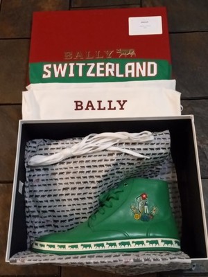 BALLY Anistern Animal Lamb Green Nappa Alpistar Mens Shoes Size 8US RARE!