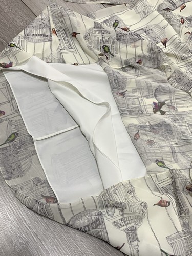 Maxi abito Ted Baker Alari con stampa uccellino e gabbia taglia 1 | UK 8 bianco sporco - Foto 9 di 11